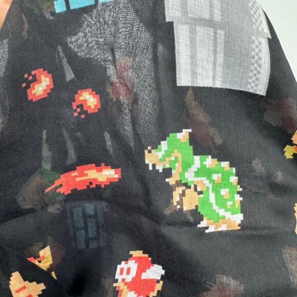 NEW Super Mario Bros Infinity Scarf Black Novelty Bowser Luigi Graphic Bioworld - Picture 4 of 6